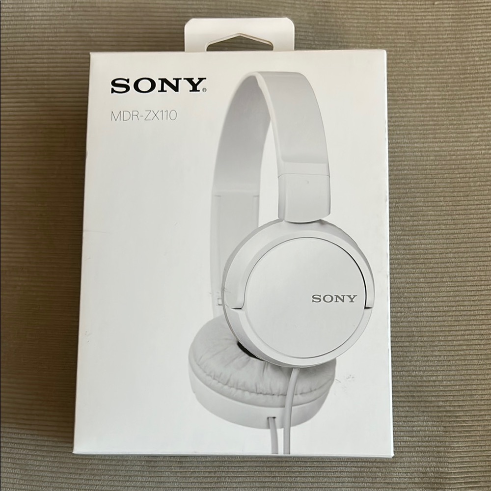 New! Sony MDR-ZX110 Headphones in White
